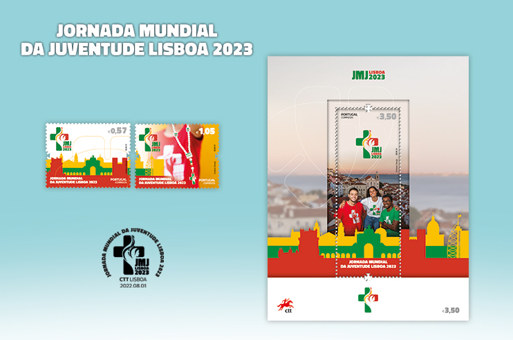 Selos com imagens alusivas às Jornadas Mundiais da Juventude.