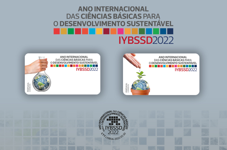 Etiqueta com ilustrações de um frasco com o globo e uma planta a ser plantada sobre a Terra.