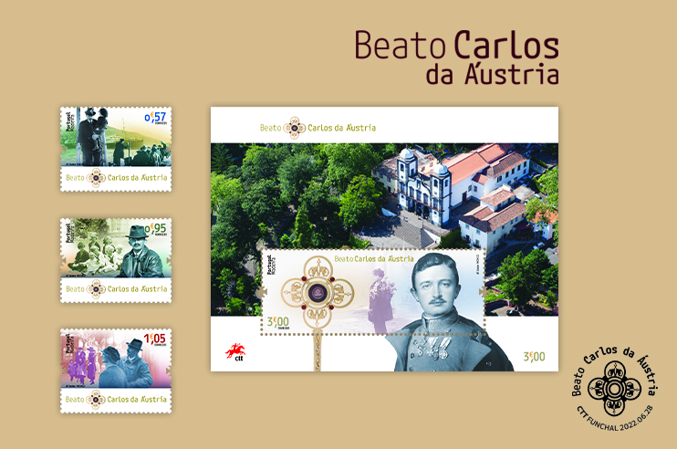 Selos com fotografias do Beato Carlos da Áustria