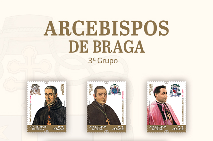 Selos com arcebispos de Braga: D. Ricardo, D. Demétrio e D. João.