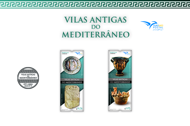 Selos com peças antigas das vilas antigas do mediterrâneo.